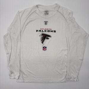 VINTAGE NFL Atlanta Falcons Equipment Long Sleeve Shirt Mens L White